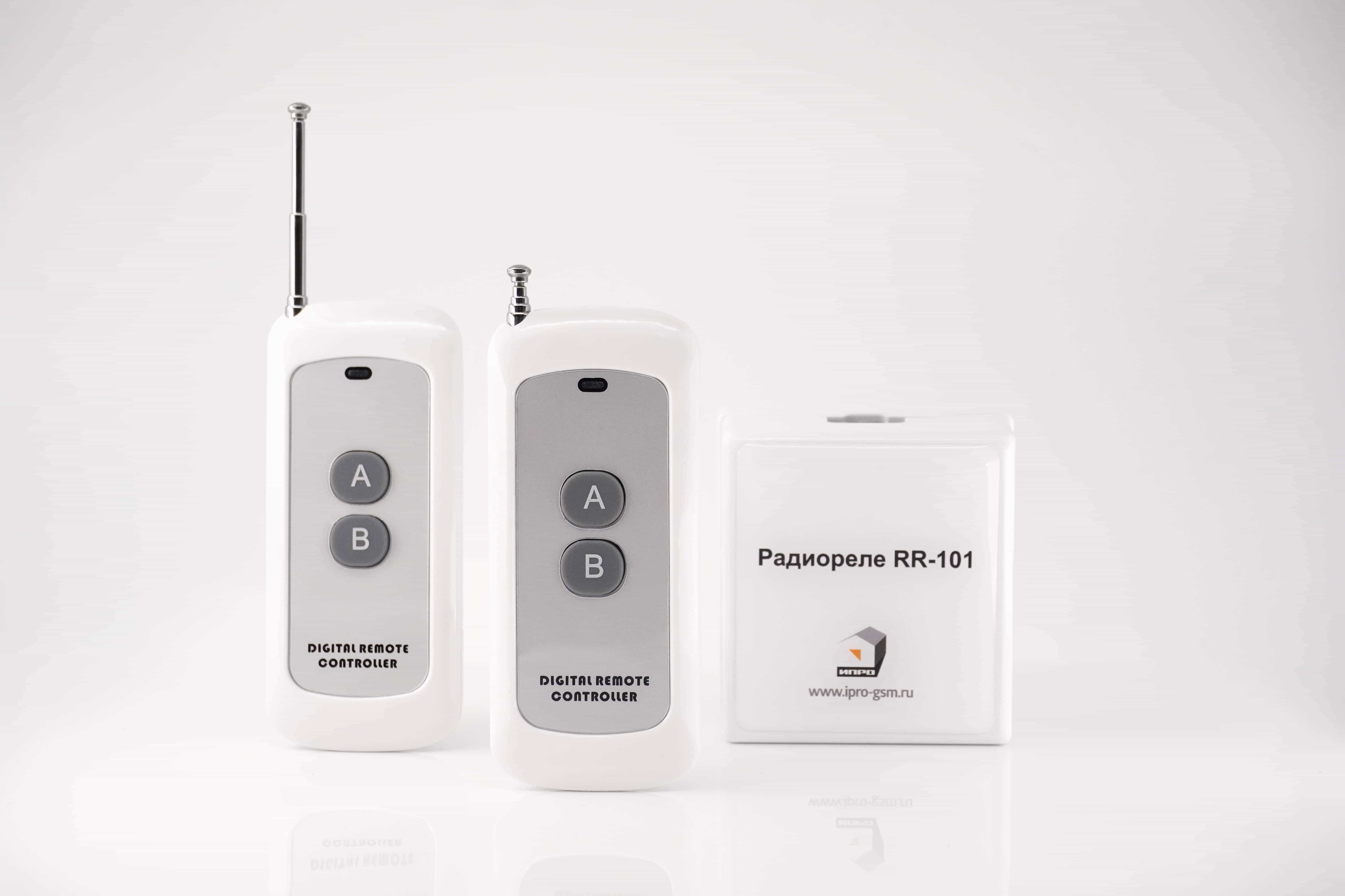 Комплект «Радиореле RR-101 + 2 пульта 250–950м» Комплект «Радиореле RR-101 + 2 пульта 250–950м»