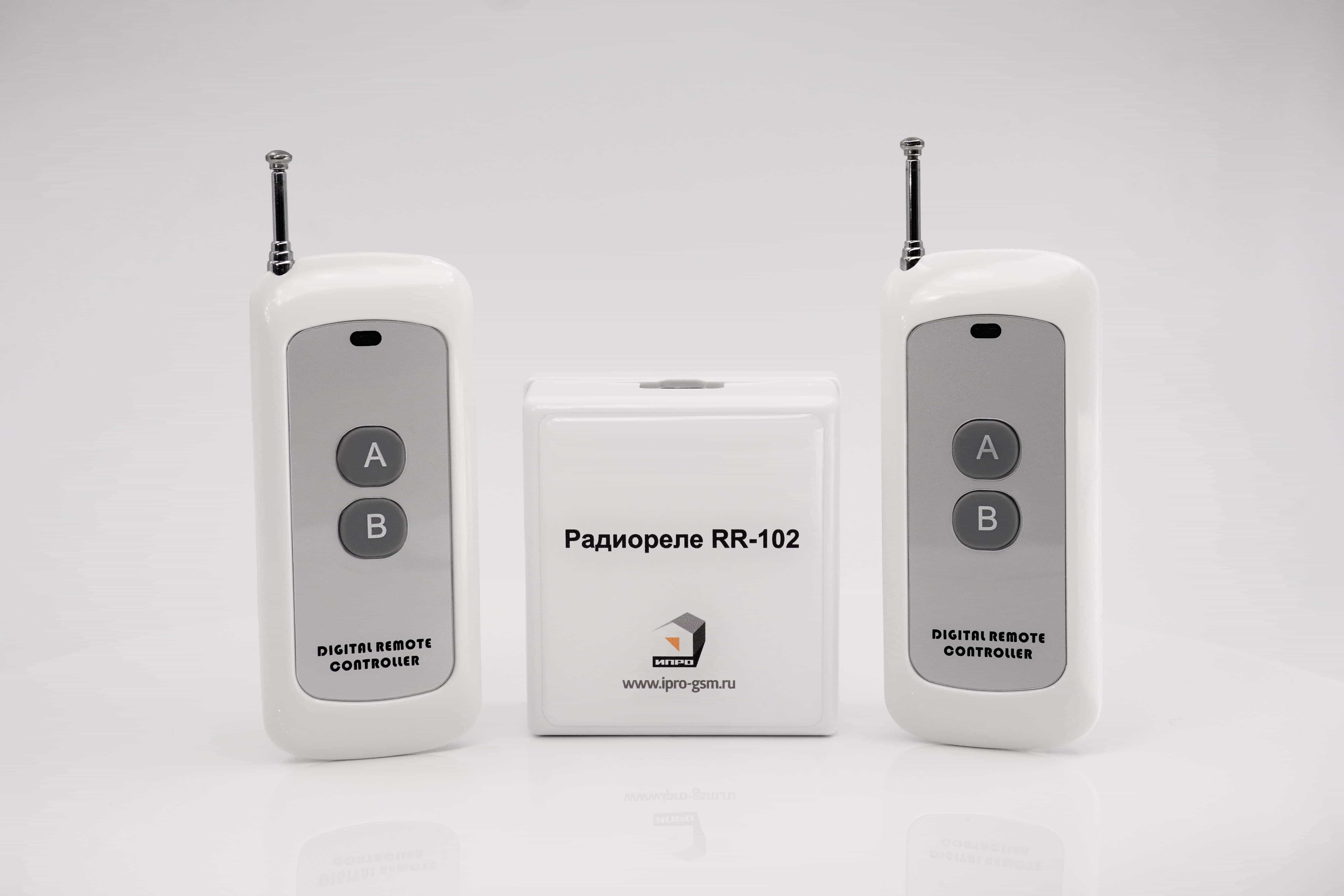 Комплект «Радиореле RR-102 + 2 пульта 250–950м» Комплект «Радиореле RR-102 + 2 пульта 250–950м»